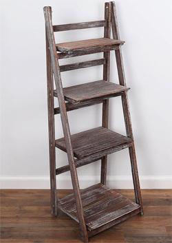 Distressed Ladder Shelf that Folds Flat, Comes in 7 Different Colors