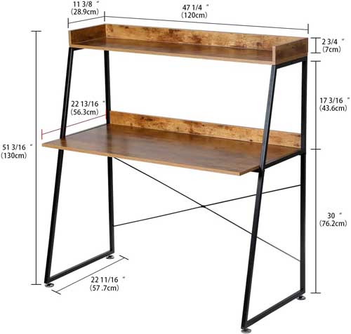 Compact Wall-Leaning Home Office Desk Dimensions for Small Rooms