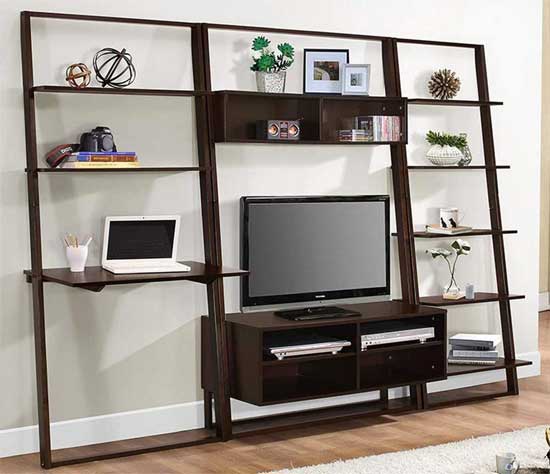 Leaning Ladder Entertainment Center for TV in Living Room