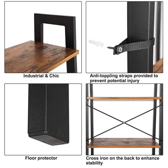 Leaning Ladder Shelf Features