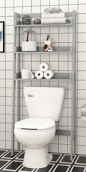 Over The Toilet Leaning Shelf, Ladder Storage Above Toilet