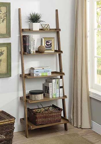 Driftwood Rustic Ladder Shelf Makes Decorating Easy