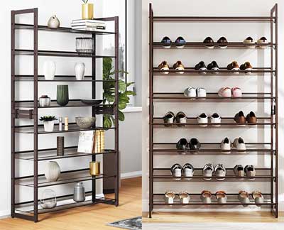 Stacking Shoe Ladder - Angle for Shoes or Lay Shelves Flat for Bookcase