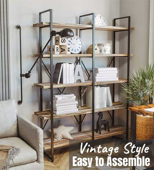 Low-Priced Vintage Style Bookcase that You Can Easily Assemble Yourself